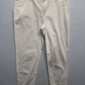 Liz Claiborne Classic Womens White Straight-Leg Cotton/Spandex Pants Size 6